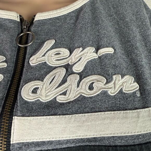 Harley-Davidson Women's Black and Gray Top With Embroidered Letters - Picture 5 of 6